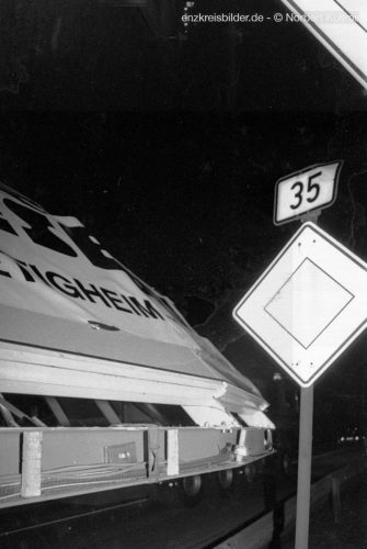 Transport und Baustelle Glaskuppel Rathaus Mühlacker